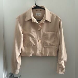 Aritzia Light Tan Cropped Utility Jacket